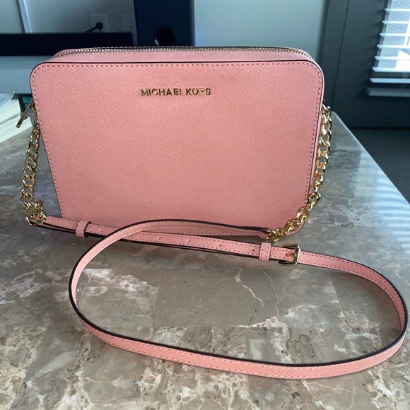 Michael Kors Handbags - Michael Kors Pink Gold Crossbody Bag with Structured Design